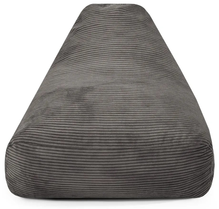 Fotoliu puf pentru copii verde cu tapițerie din catifea reiată Snug 80 – SLOWDOWN