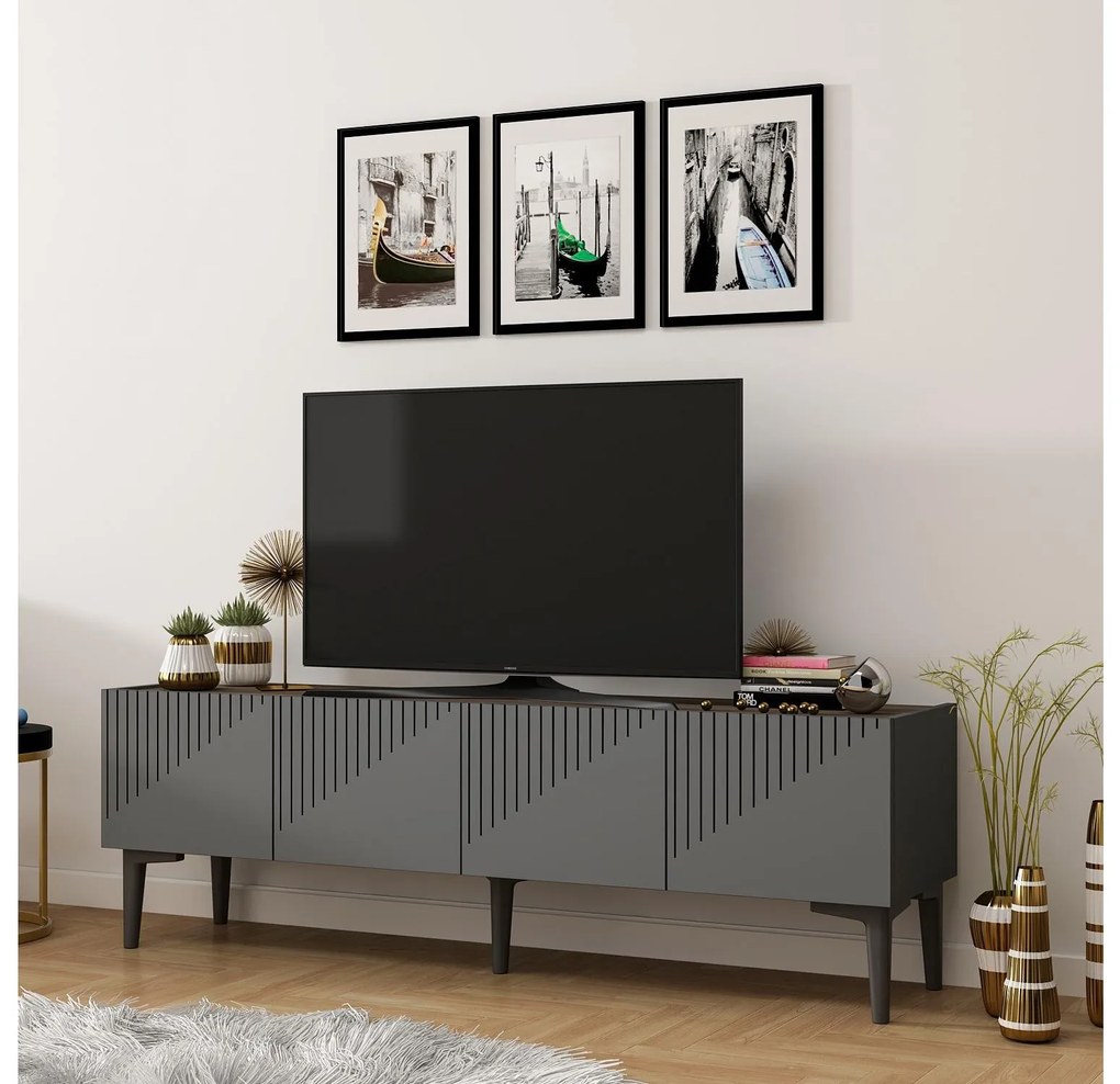 Masă TV/Dulap Tomune 4 (antracit + Nuc) . 1095230
