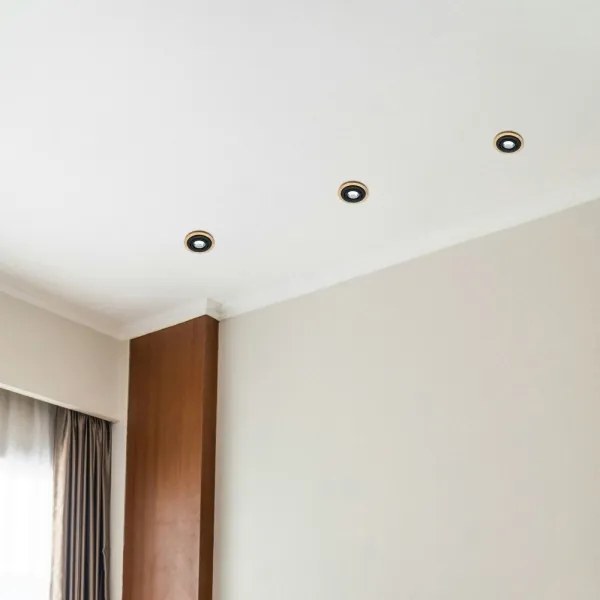 Set 3x spot încastrat TOBBY 1x GU10/20W/230V, Ø 11,5 cm, stejar/negru