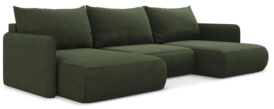 Colțar verde extensibil/cu spațiu de depozitare Nanea – Makamii