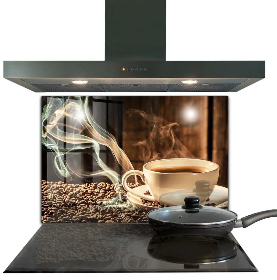 Sticlă bucătărie O ceașcă cu cafea aromată