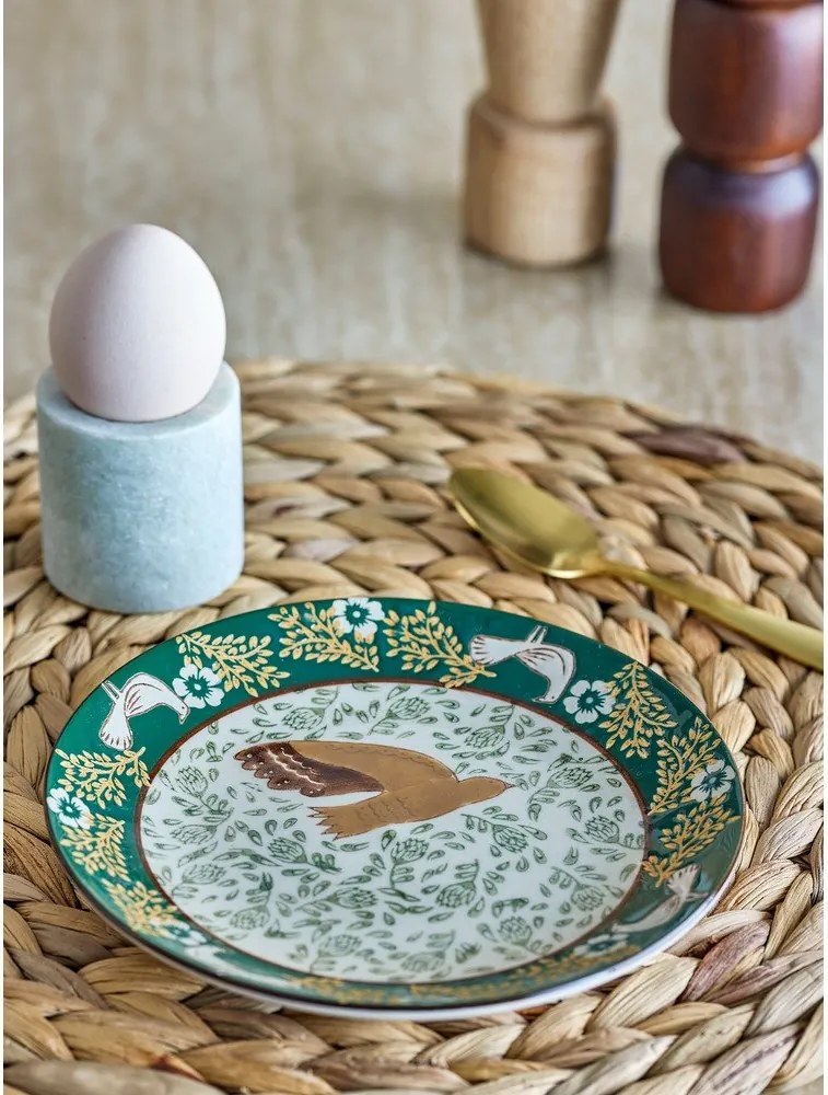 Farfurie verde pentru desert din gresie ø 16 cm Hezha – Bloomingville