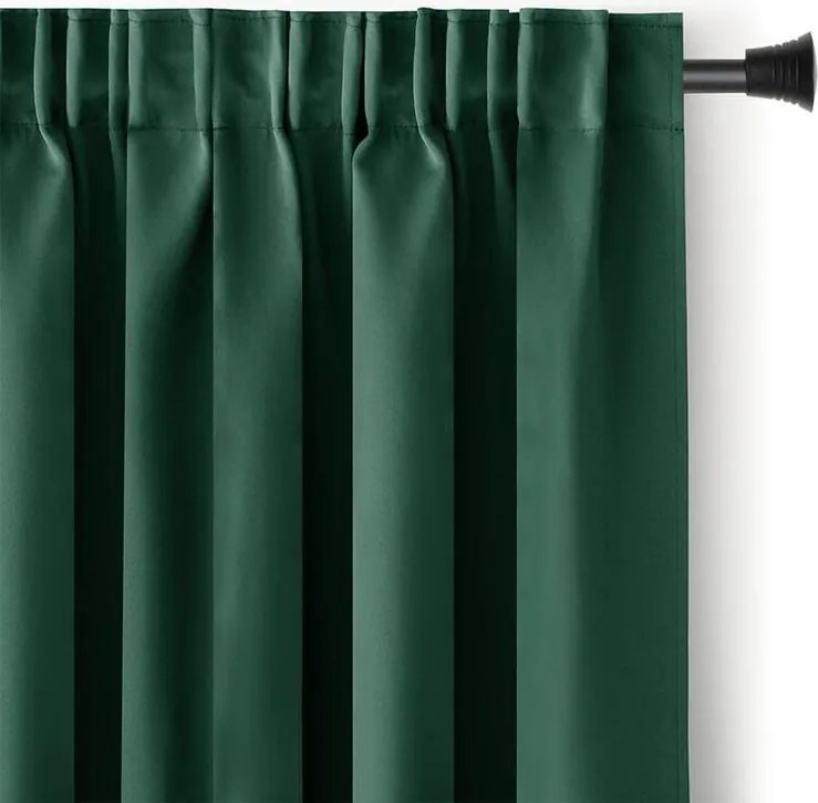 decoDoma Draperie groasă blackout RESTILO verde închis 140 x 245 cm set 2 buc