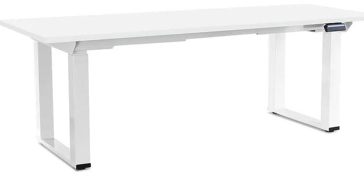 Masă înălțime reglabilă OfficeTech Strong 200 x 80 cm, picioare albe, alb