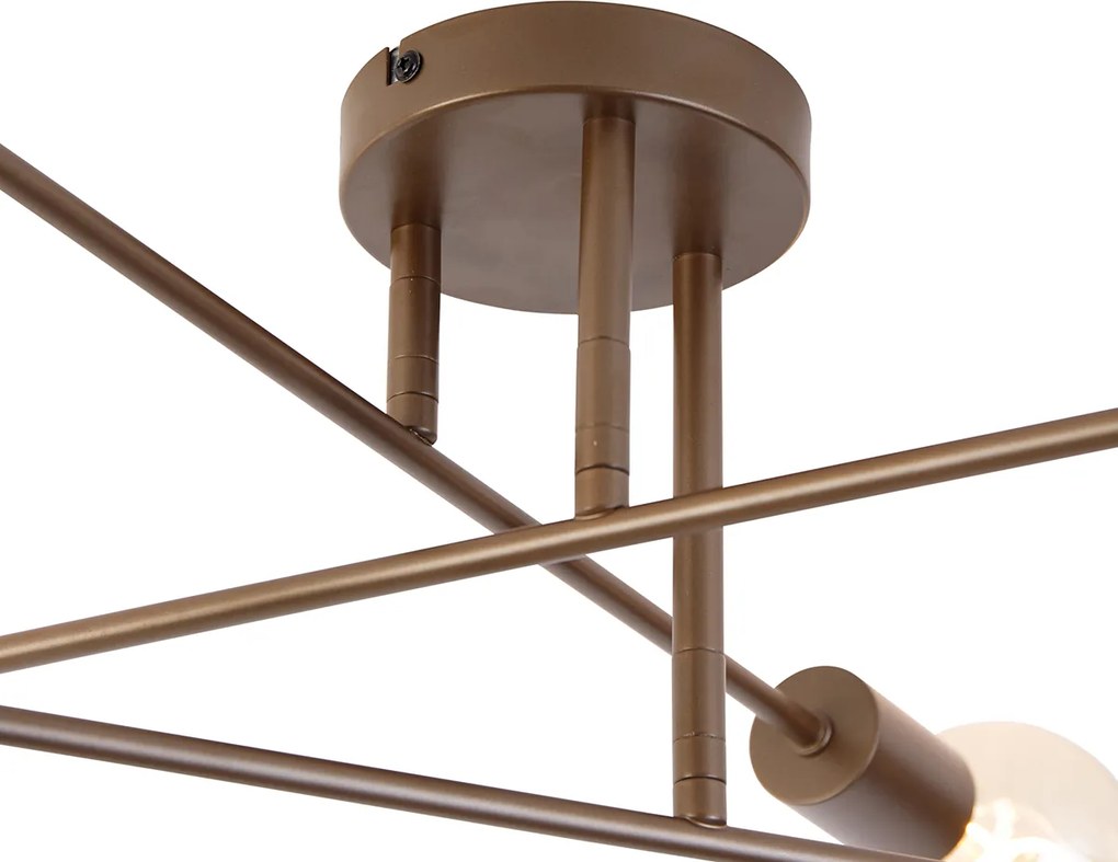 Plafonieră inteligentă bronz închis cu 6 lumini, inclusiv 6 Wifi G95 - Sydney