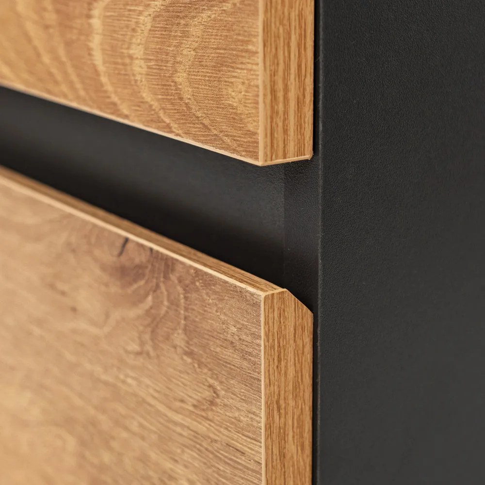 Mobilier complet de baie Vario Forte 80 antracit-stejar