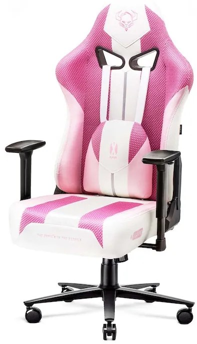 Scaun gaming Diablo X-Player 2.0 din material Normal Size Marshmallow Pink/roz Diablochairs