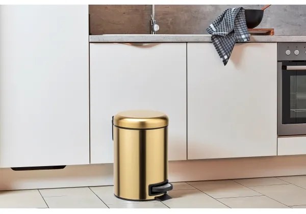 WENKO 24009800 - Coș de gunoi LEMAN 17x25 cm inox/auriu/negru