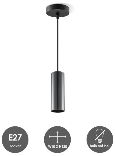 Lustră pe cablu SAGA 1xE27/40W/230V negru