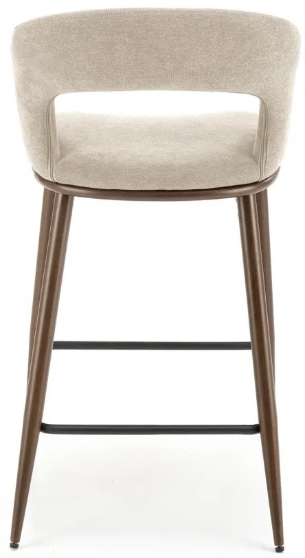 Scaun de bar tapitat H114 bej/nuc