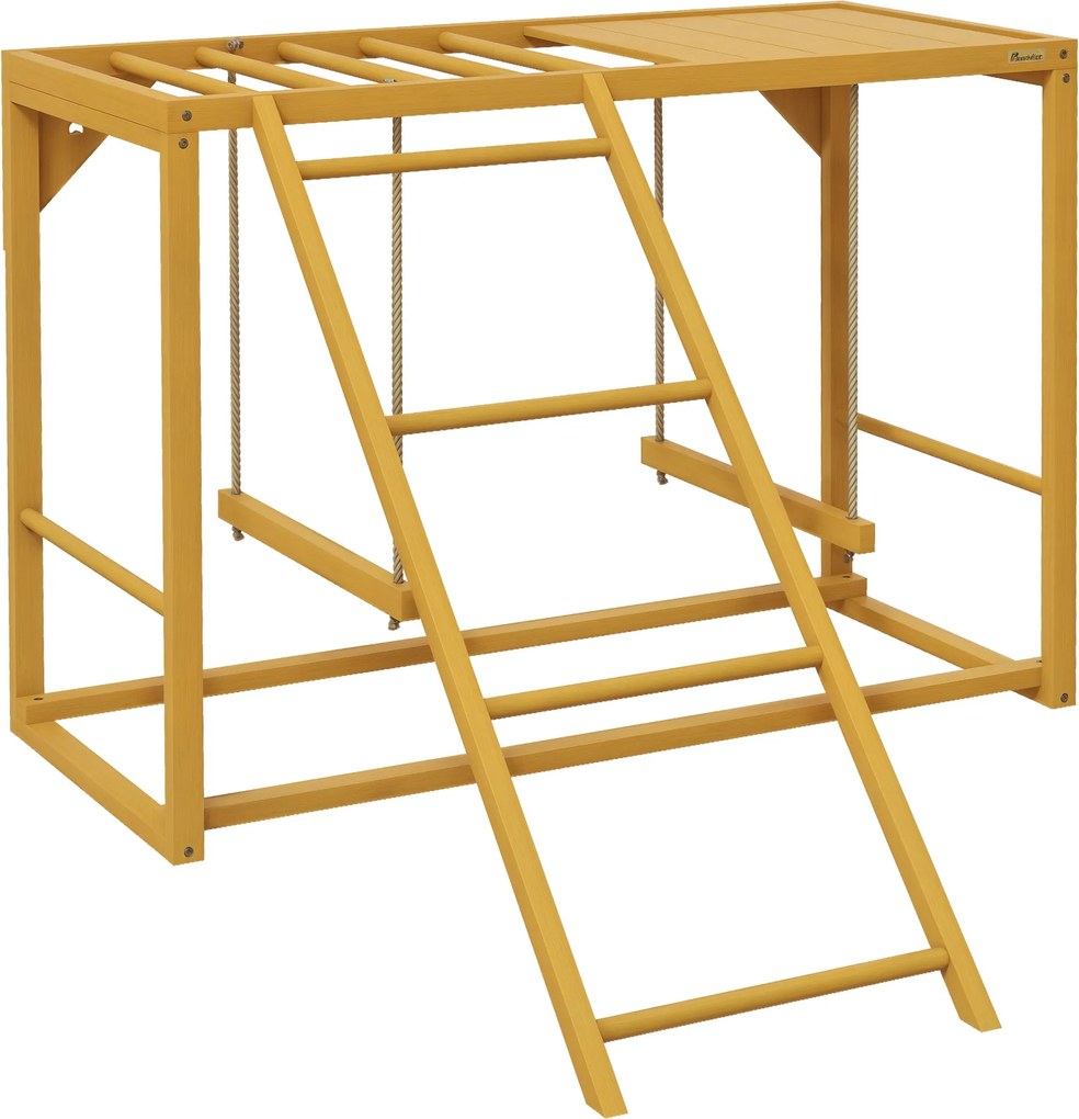 PawHut Structură de joacă pentru găini cu leagăne și scară, pentru 3-4 găini, structură de cățărat din lemn | Aosom Romania