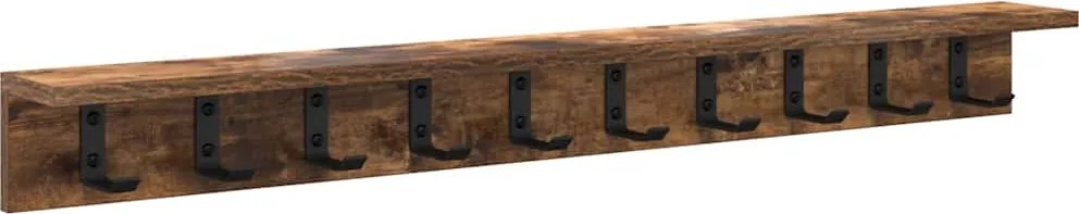 vidaXL Răcător de paltoane montat pe perete Pe perete Stejar fumuriu
