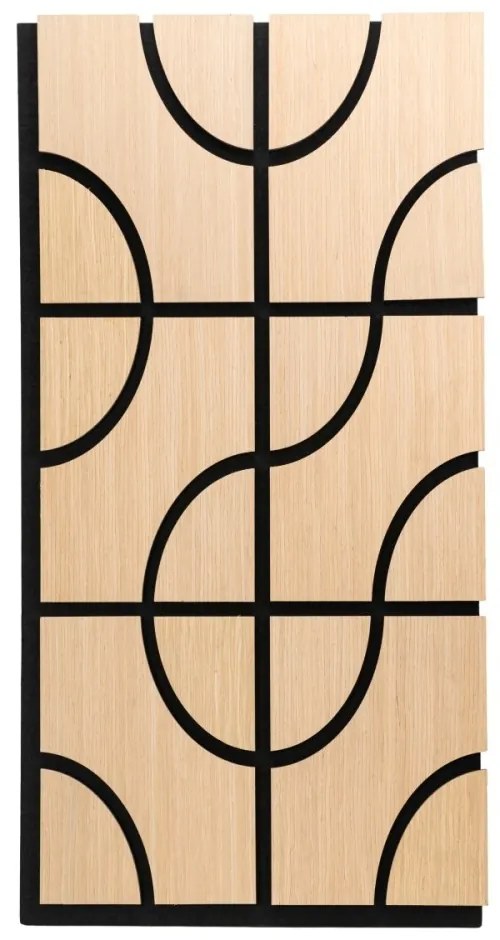 Panou riflaj acustic decorativ, MDF si pasla, AC30, 90x45x1.8cm, Stejar natur