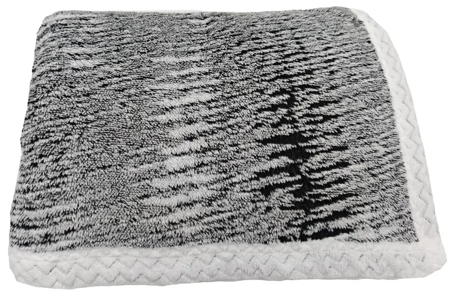 Pătură neagră din sherpa 150x200 cm Marble – My House