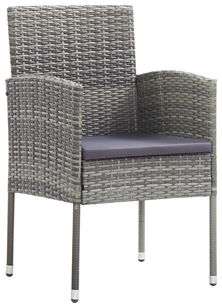 Set mobilier de gradina, 7 piese, antracit &amp; gri, poliratan