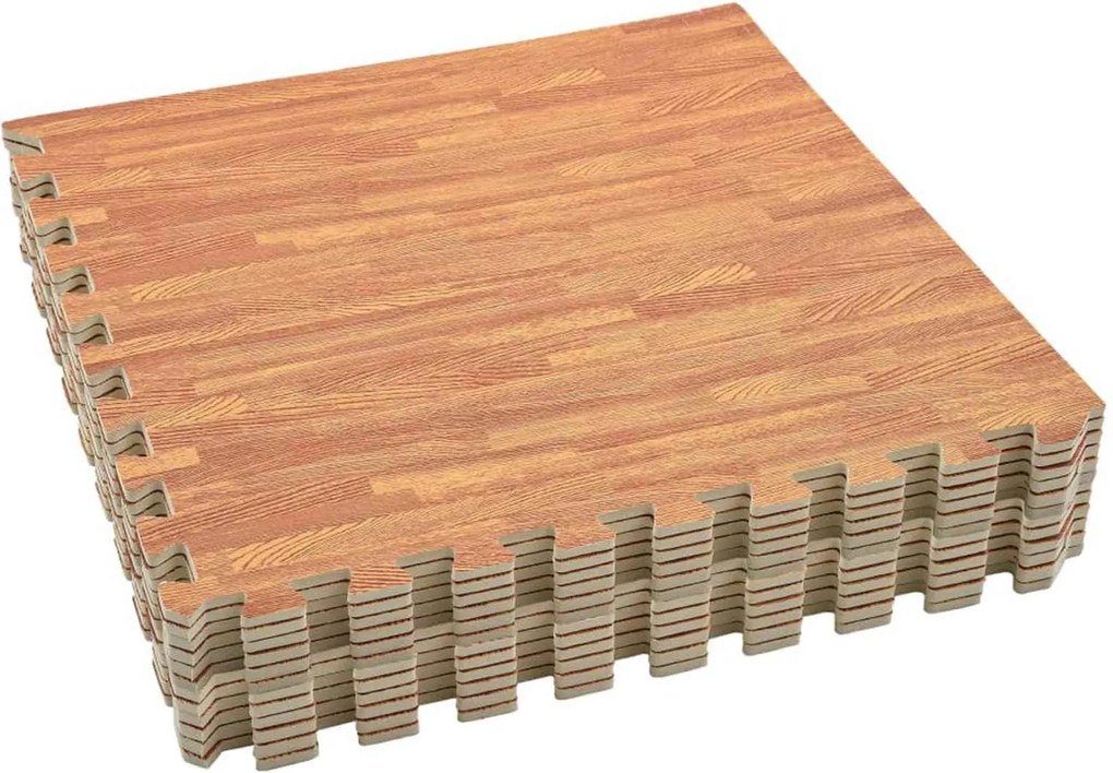 vidaXL Saltele de exerciții puzzle 12 pcs Maro 4,32 ㎡ Spumă EVA