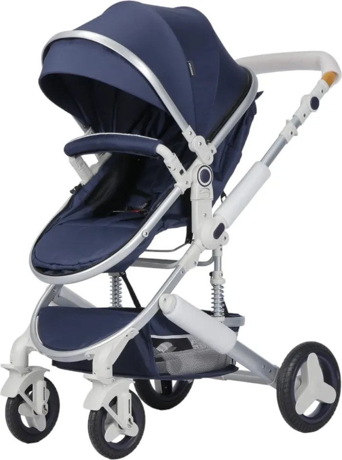 Carucior nou nascuti 3 in 1 NOVOKIDS™ 5300, Cu geanta bebe, Cadru Aluminiu, Amortizoare, Roti din cauciuc plin AVE, Landou, Scoica auto, Spatar