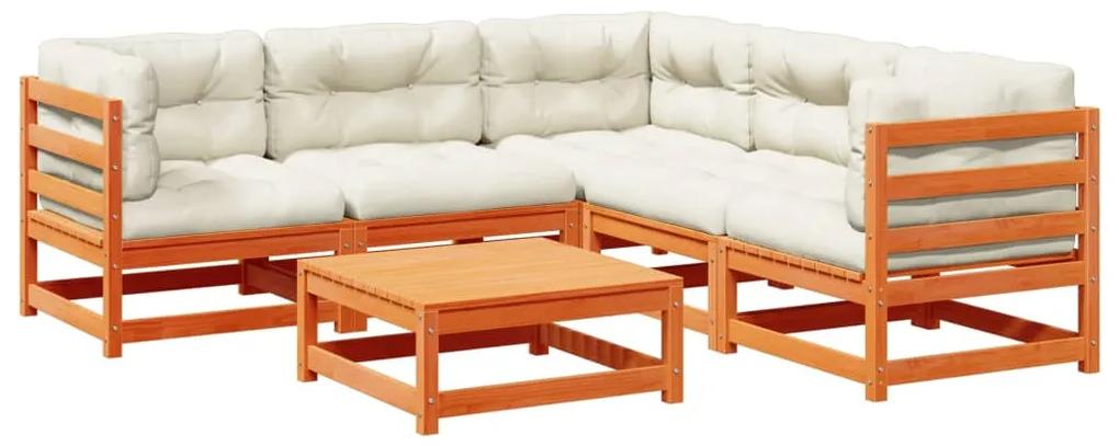 3299446 vidaXL Set mobilier de grădină cu perne, 6 piese, lemn masiv de pin