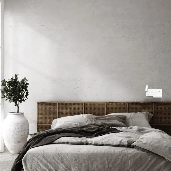 Aplică LED Wall SHELF 1xLED/4W+1xLED/5W+1xLED/2W/230V albă + port USB