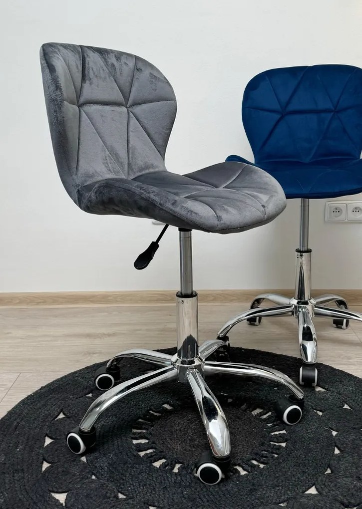 OFERTA Scaun de birou gri AVOLA VELVET II. calitate