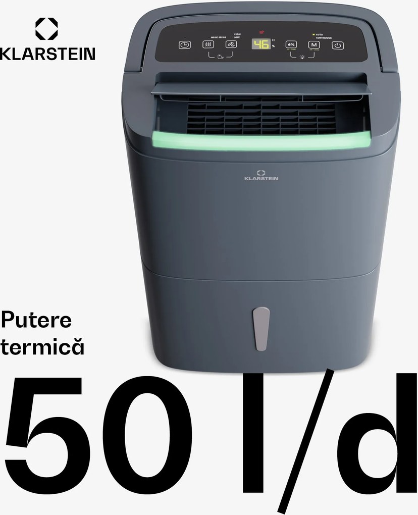 Klarstein DryFy Connect 50 Smart, Dezumidificator, WiFi, Compresie, 50l/zi, 45-55m²