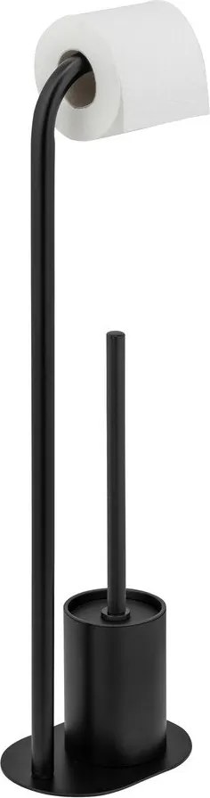 Suport pentru hârtie igienică negru din oțel Levante – Wenko