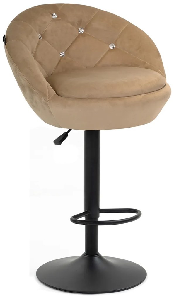 HR948W Scaun Latte din Catifea cu Bază Neagră