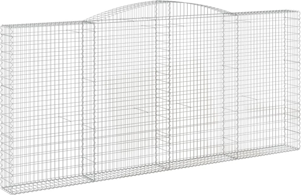 vidaXL Coș gabion arcuit, 400x30x180/200 cm, fier galvanizat