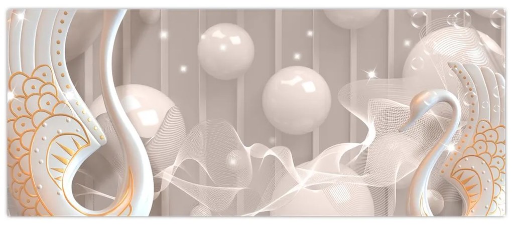Tablou - Lebede fermecate (120x50 cm)