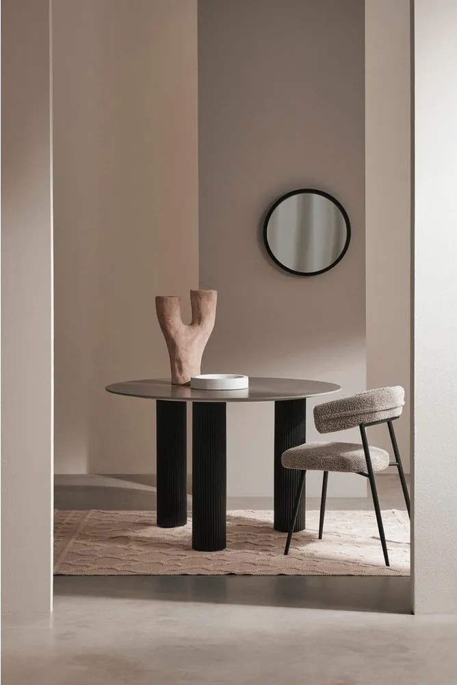 Masă de dining rotundă cu blat cu aspect de marmură ø 120 cm Bamira – Yes Everyday