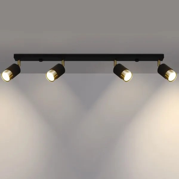 Spot NERO 4xGU10/40W/230V negru/auriu Sollux SL.1072