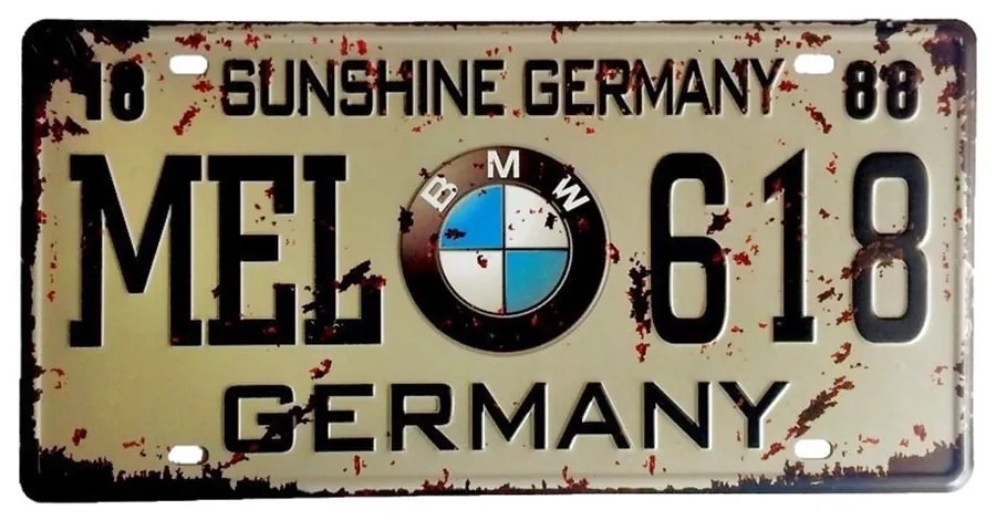 Placuta inmatriculare decorativa BMW 30x15cm, Metal