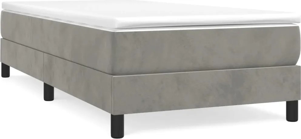 vidaXL Cadru de pat cu arcuri, gri deschis, 80x200 cm, catifea