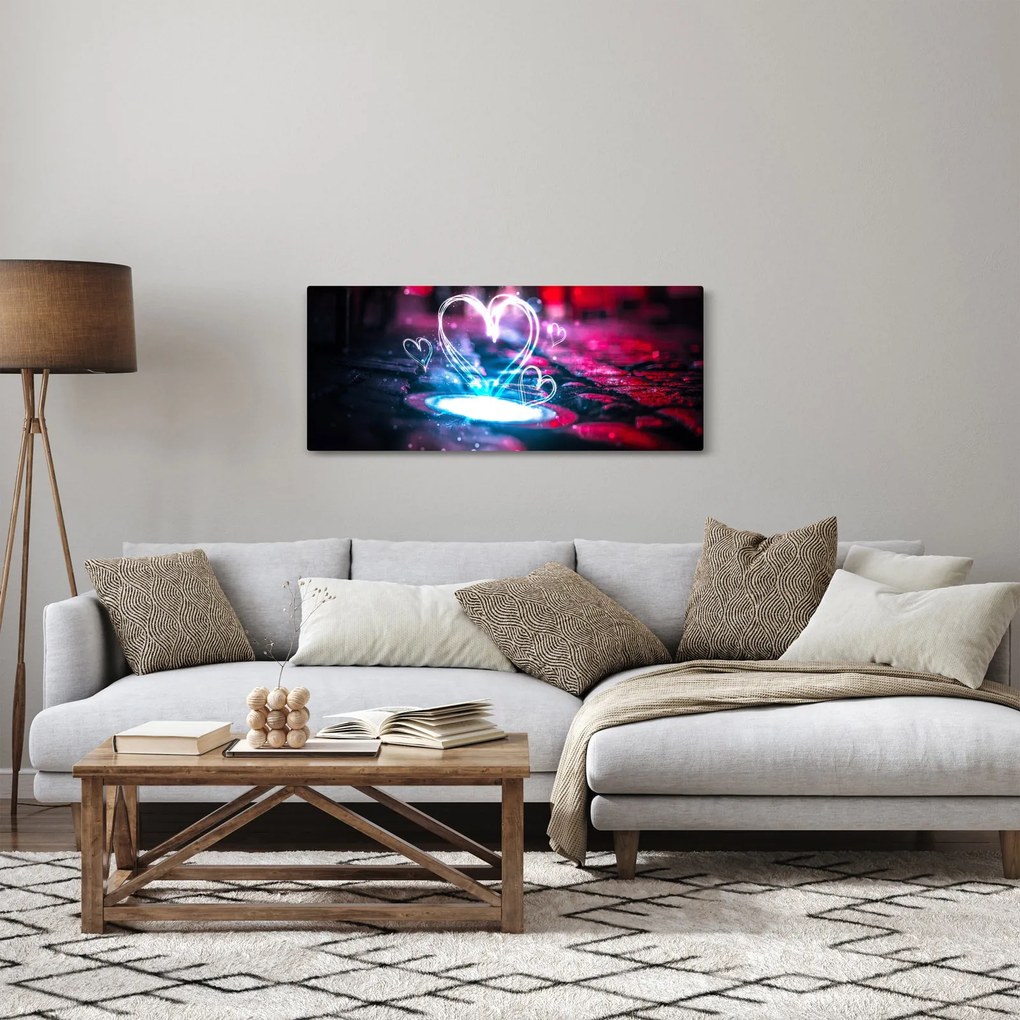 Tablou cu inima iluminată (120x50 cm)
