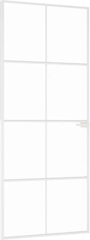 vidaXL Ușă de interior alb 83x201,5 cm sticlă securiz. / aluminiu slim
