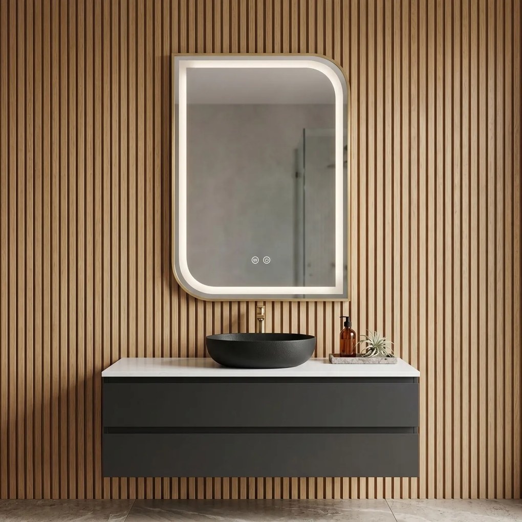 Oglindă LED ZONE 70X50 BRUSH GOLD