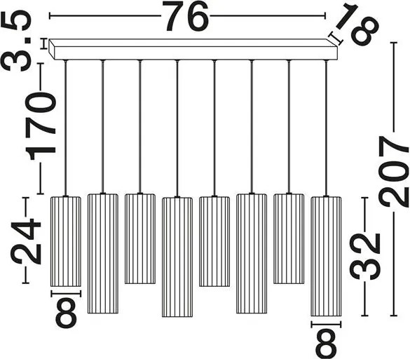 Lustra cu 8 pendule LED BRIELLE