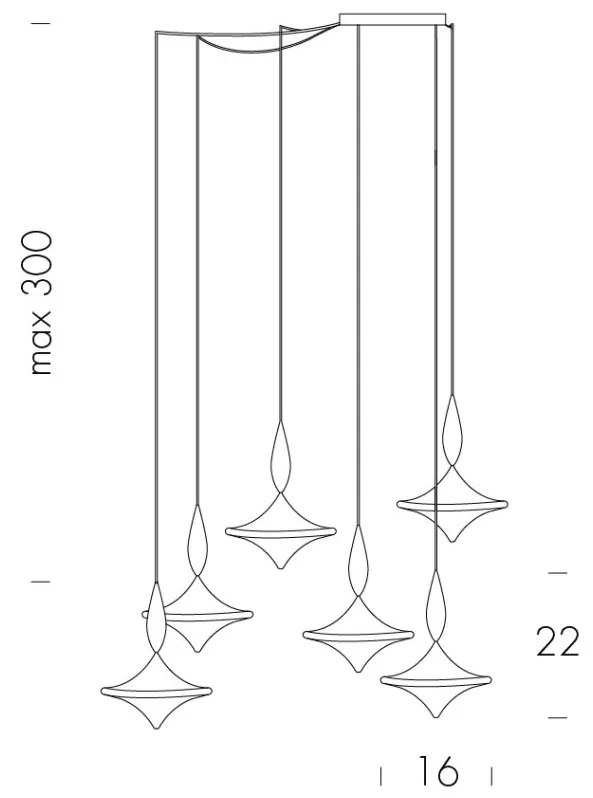 Lustra deosebita cu 6 pendule design LUX Étoile 03