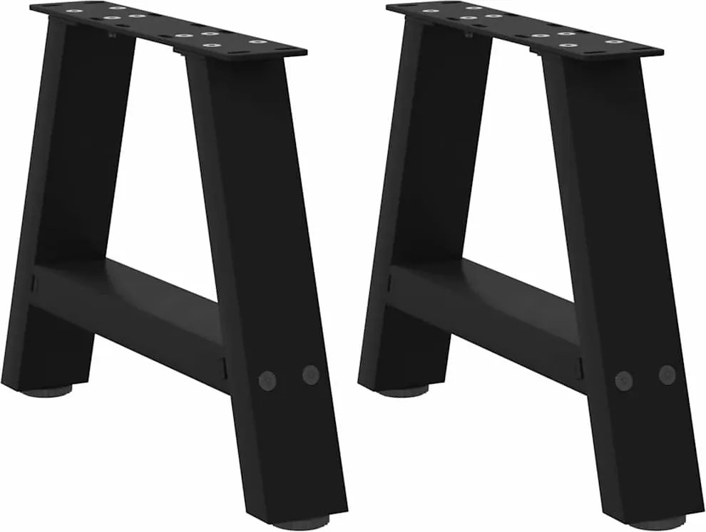 vidaXL Picioare pentru măsuță de cafea în formă de A, 2 buc., negru, 30x(30-31) cm, oțel