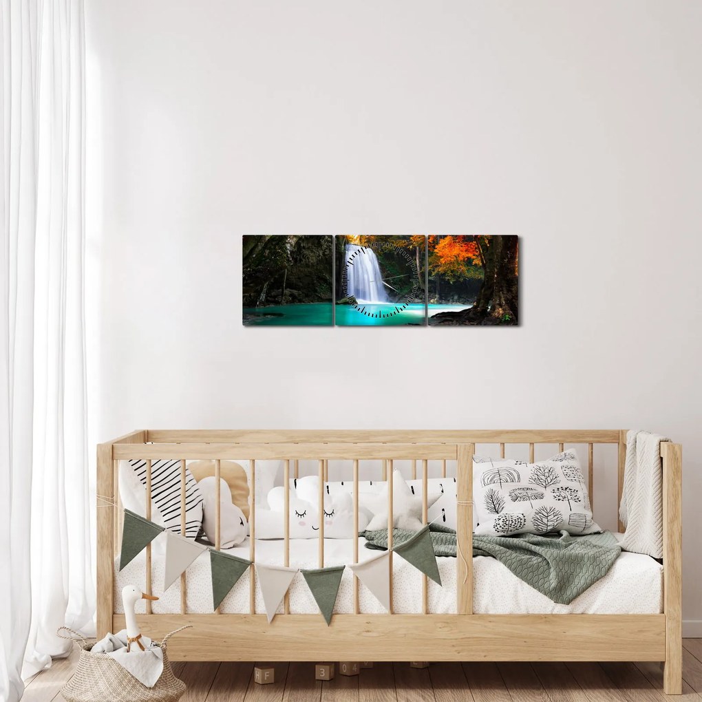 Tablou - Laguna de Smarald (cu ceas) (90x30 cm)