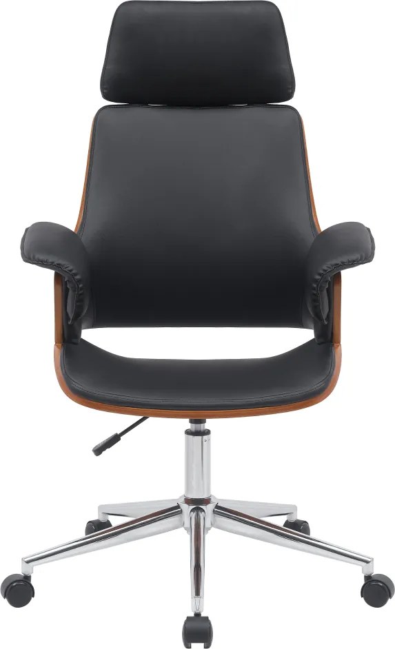 Scaun birou, negru / nuc, HEKTOR