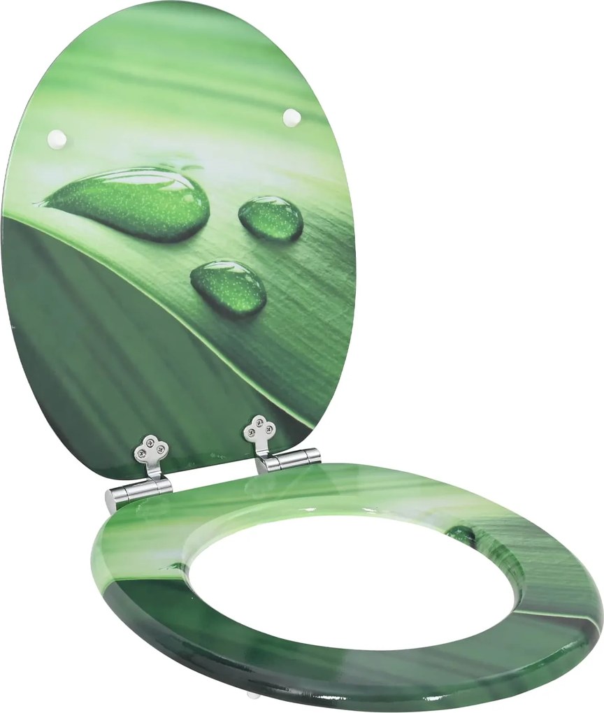 vidaXL Capac de toaletă cu închidere lentă Picătură Verde 44 x 38 cm