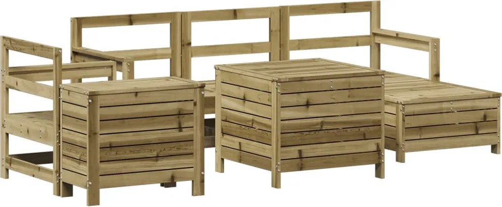 vidaXL Set canapea de grădină, 7 piese, lemn de pin tratat