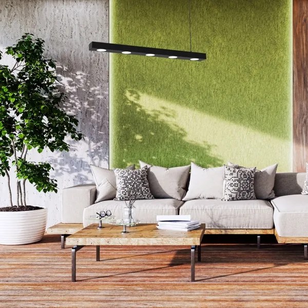 Lustră pe cablu ALEXANDER 5xGX53/12W/230V neagră