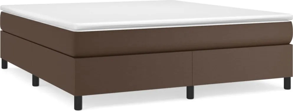 vidaXL Cadru de pat cu arcuri, maro, 180x200 cm, piele ecologică