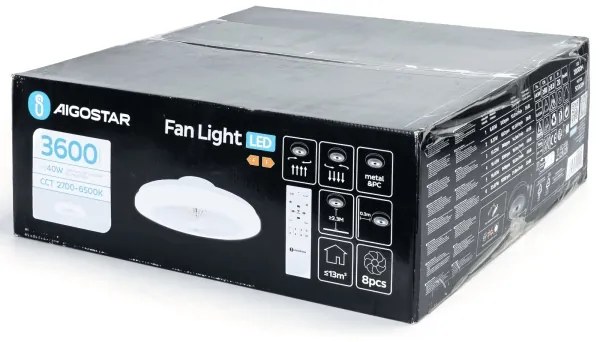 Ventilator LED dimabil de tavan Aigostar LED/40W/230V 2700-6500K alb + telecomandă