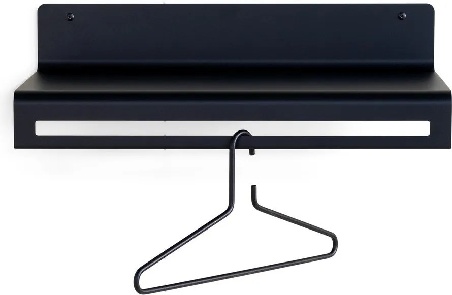 Cuier de perete negru cu raft din metal 60 cm Sway – Spinder Design