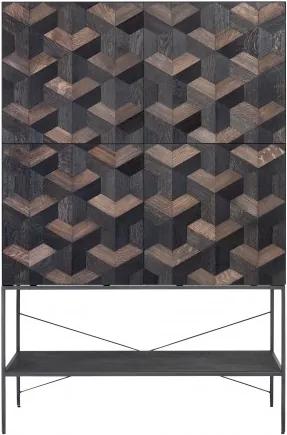 Dulapior negru din MDF 111x45x168 cm Illusion Versmissen