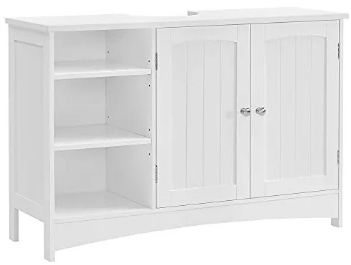Dulap de depozitare pentru chiuveta, Vasagle, 2 usi, Alb, 90 x 30 x 60 cm