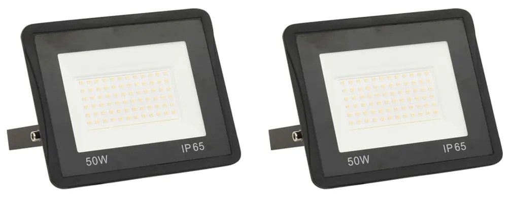 vidaXL Proiectoare cu LED, 50 W, 2 buc., alb cald